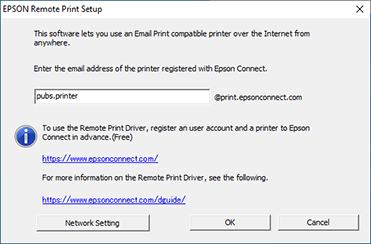 Installing the Remote Print registering printer - Windows
